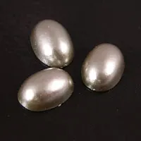 14x10mm Oval Cocoa Pearl Acrylic Cabochon, pk/4