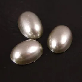 14x10mm Oval Cocoa Pearl Acrylic Cabochon, pk/4