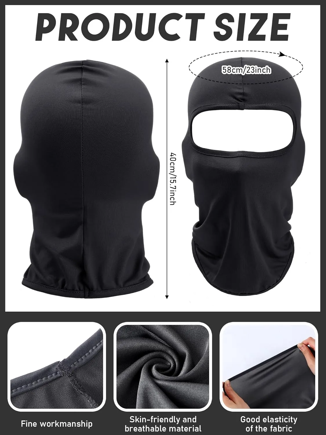 9 Pieces Ski Mask for Men Balaclava Face Mask Summer Face Mask Balaclava Full Face Mask Breathable Hood for Outdoor Use