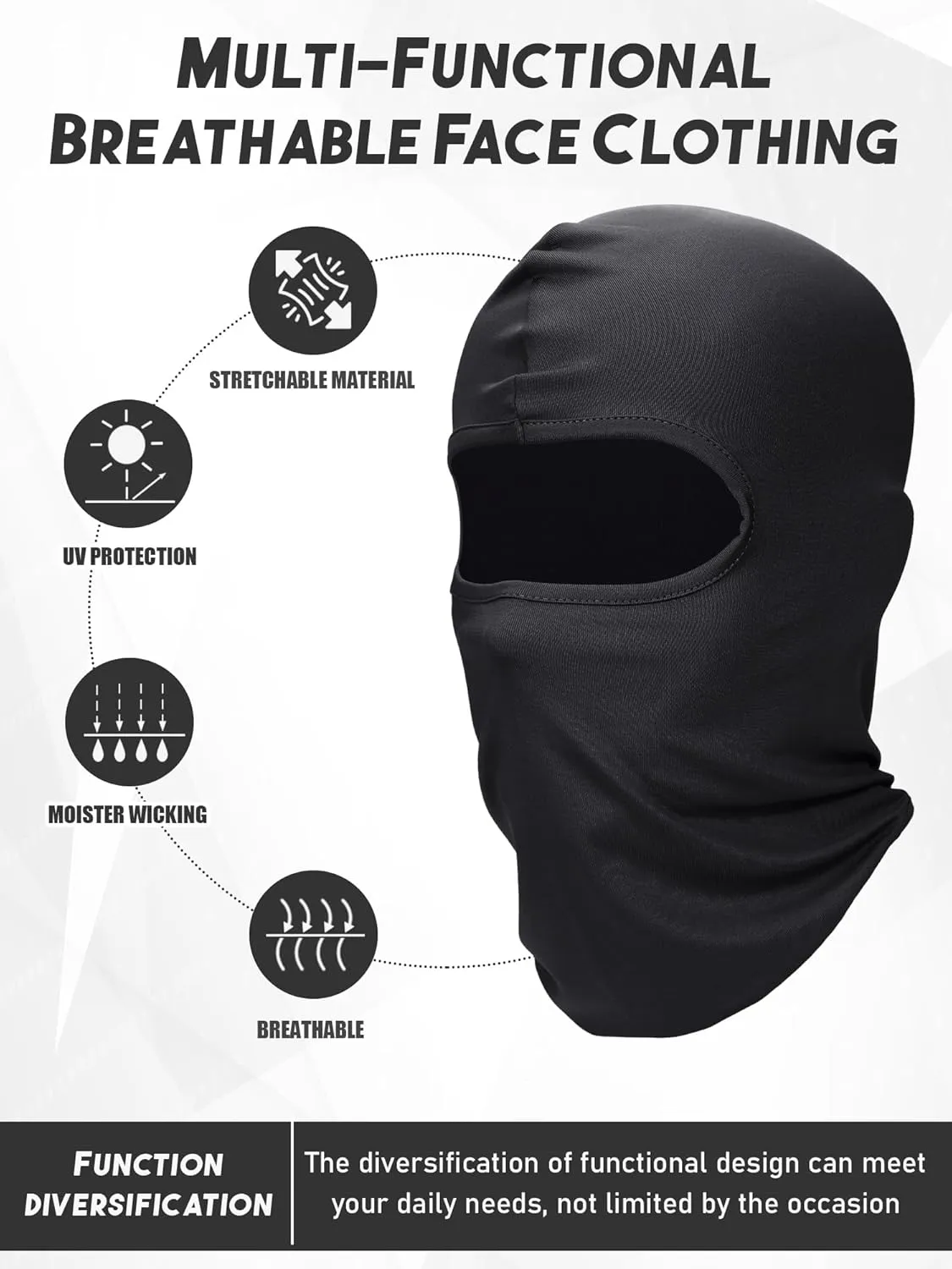 9 Pieces Ski Mask for Men Balaclava Face Mask Summer Face Mask Balaclava Full Face Mask Breathable Hood for Outdoor Use