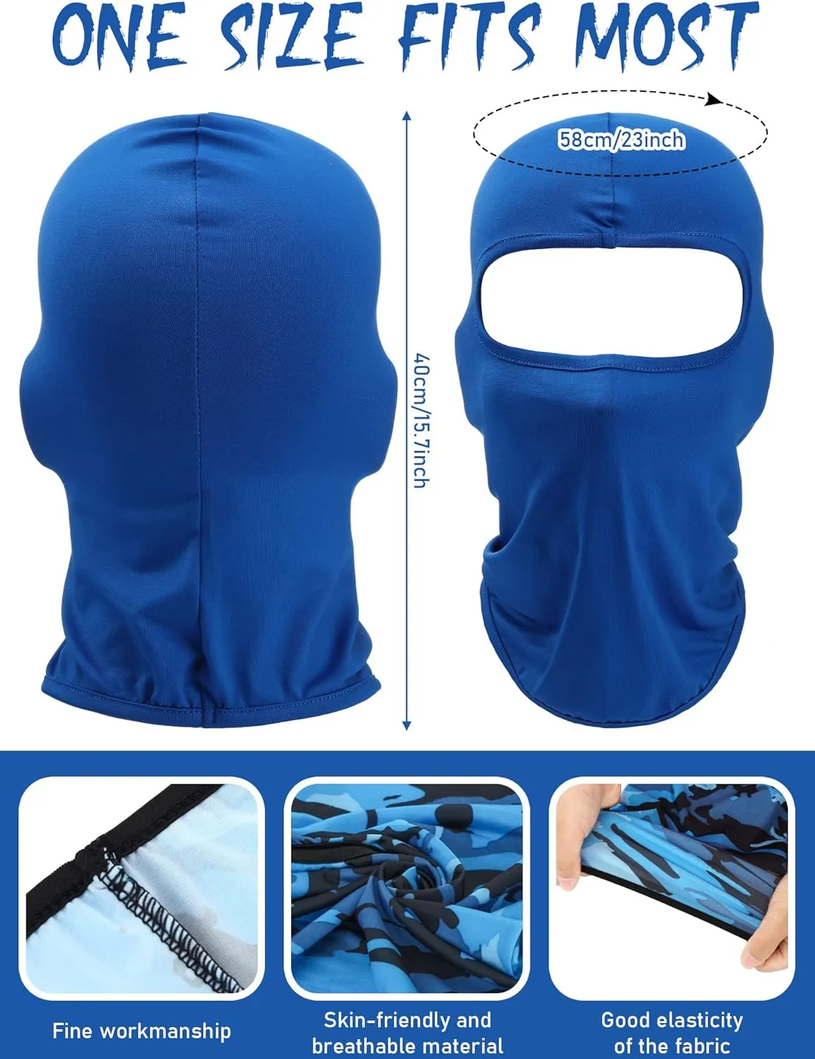 9 Pieces Ski Mask for Men Balaclava Face Mask Summer Face Mask Balaclava Full Face Mask Breathable Hood for Outdoor Use
