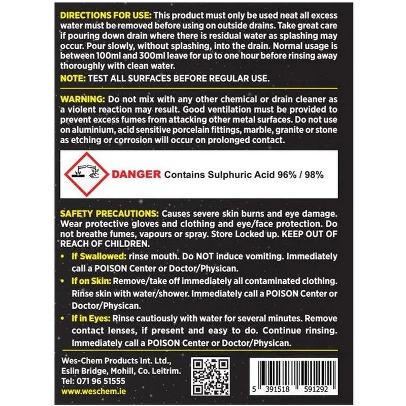 Emerald Clover Power Blaster Acid Drain Cleaner 1L