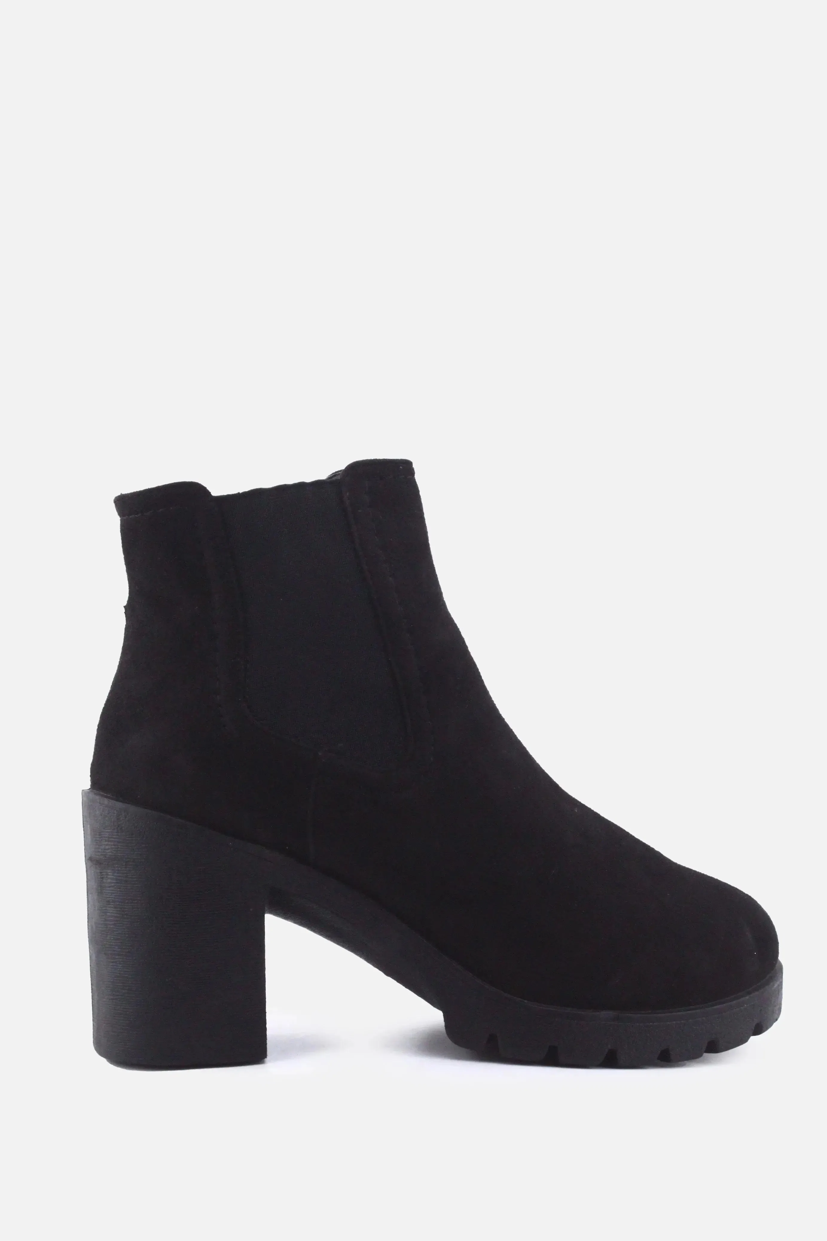 European Brand Stretchable Zipper Platform Boots | Suede