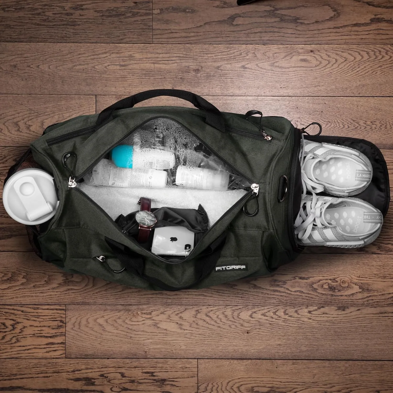 Fitgriff? Gym Bag for Men & Women with Shoe & Wet Compartment - Duffle Bag for Travel, Sports, Fitness & Workout