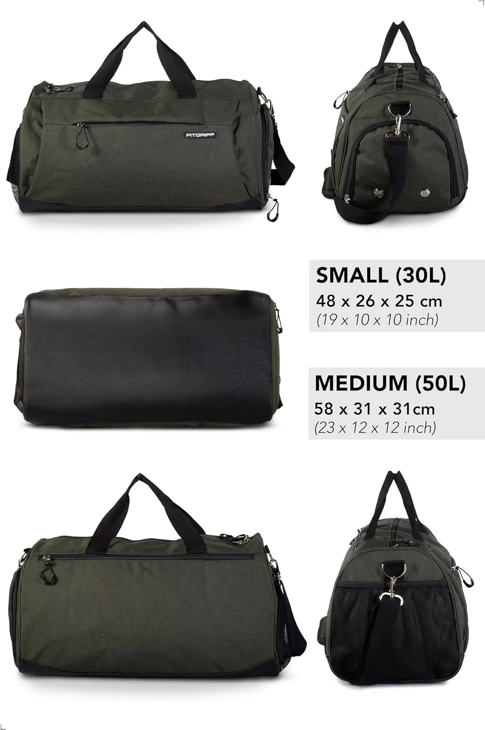 Fitgriff? Gym Bag for Men & Women with Shoe & Wet Compartment - Duffle Bag for Travel, Sports, Fitness & Workout