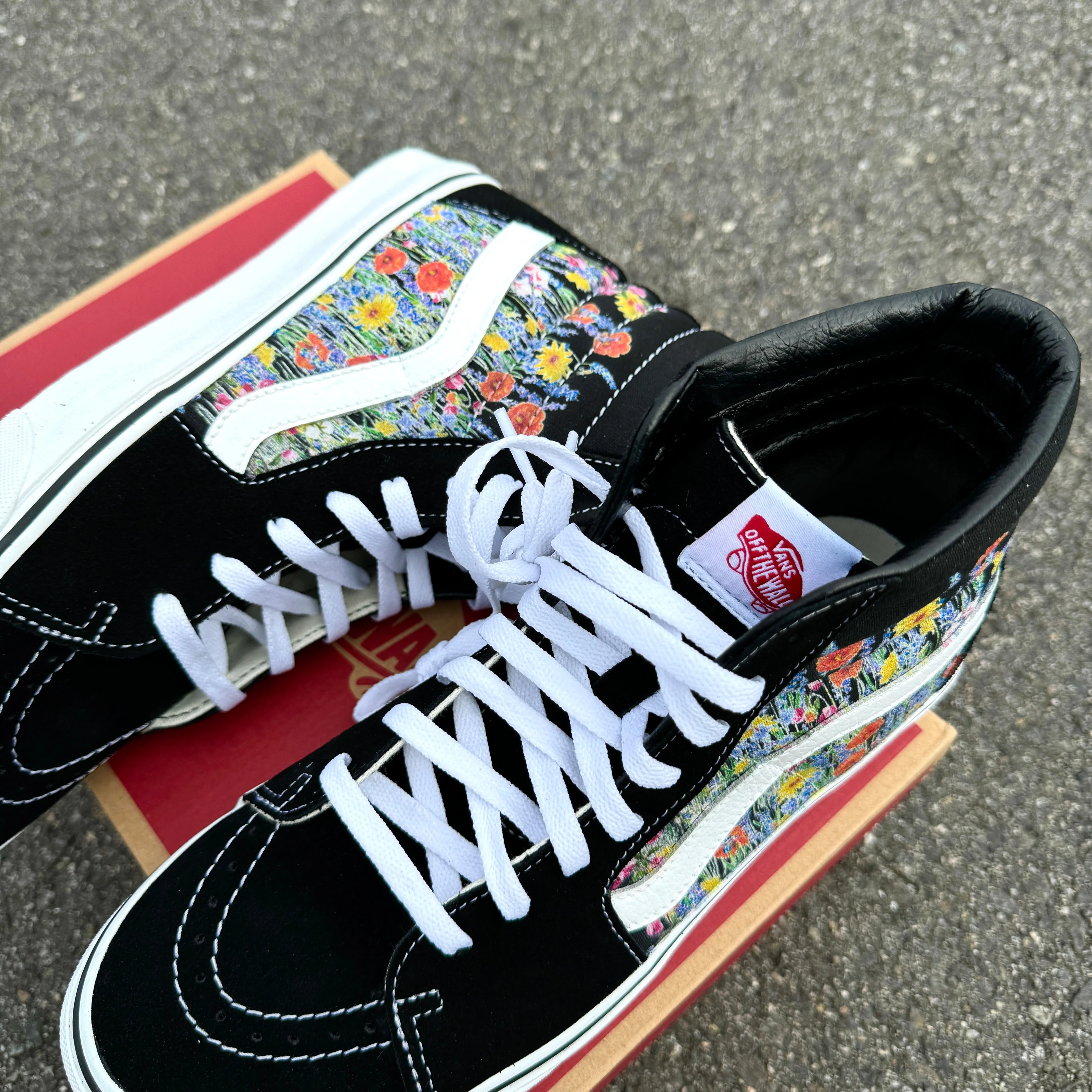Flower Field Vans SK8-Hi Shoes for Women and Men