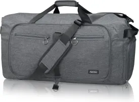Fmeida 65L Duffle Bag with Shoes Compartment, Foldable Travel Duffel Bags for Men Women, Large Packable Travel Bag Water Repellent & Tear Resistant (Gray)