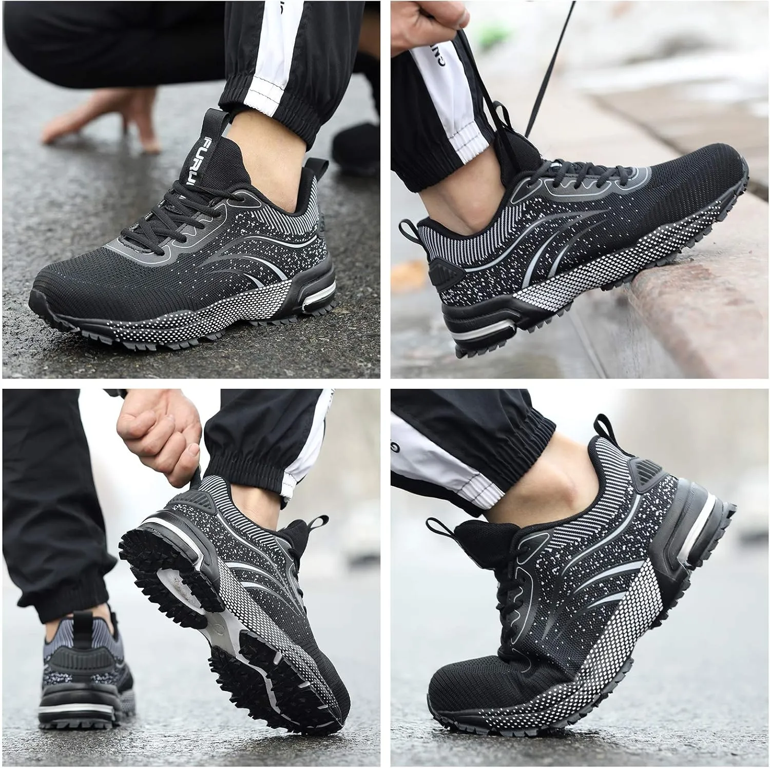 Furuian Steel Toe Shoes for Men & Women Lightweight Safety Work Shoes Comfortable Steel Toe Sneakers Warehouse Industry Work Sneakers