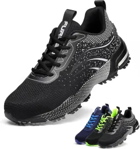 Furuian Steel Toe Shoes for Men & Women Lightweight Safety Work Shoes Comfortable Steel Toe Sneakers Warehouse Industry Work Sneakers