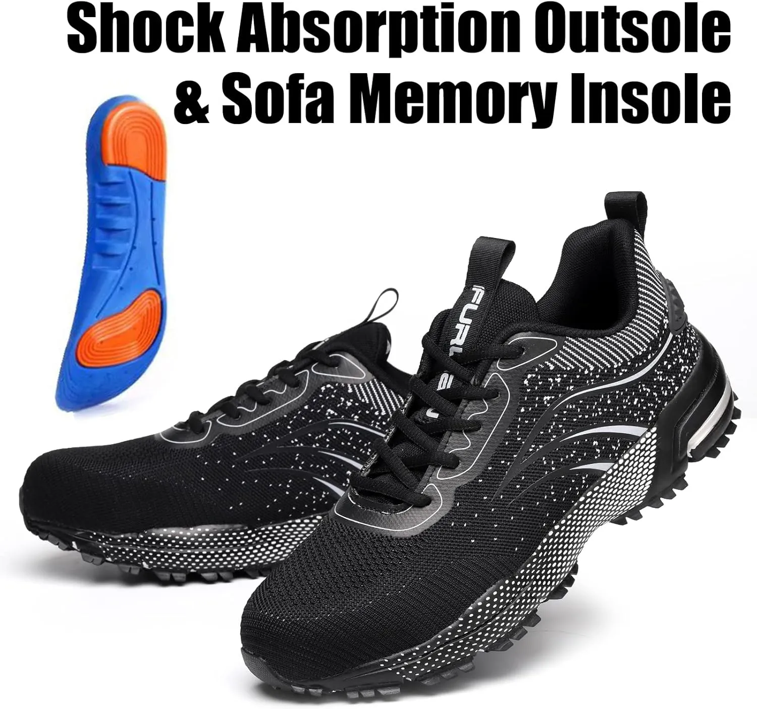 Furuian Steel Toe Shoes for Men & Women Lightweight Safety Work Shoes Comfortable Steel Toe Sneakers Warehouse Industry Work Sneakers