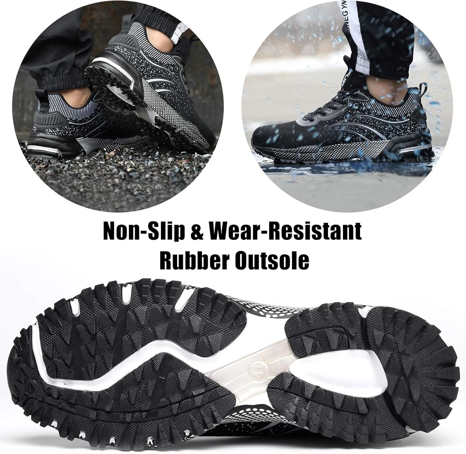 Furuian Steel Toe Shoes for Men & Women Lightweight Safety Work Shoes Comfortable Steel Toe Sneakers Warehouse Industry Work Sneakers
