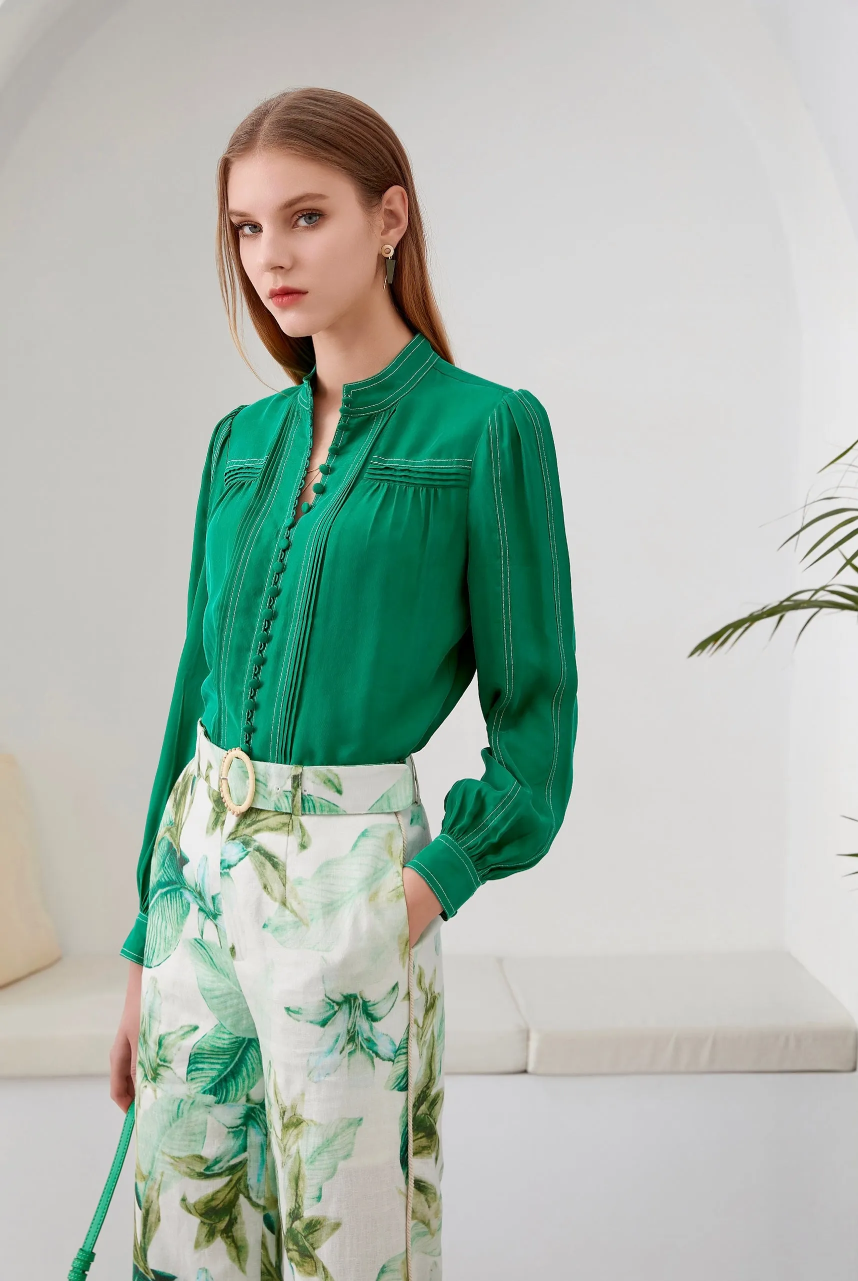GDS Eden Cupro Blouse | Green Tambourine