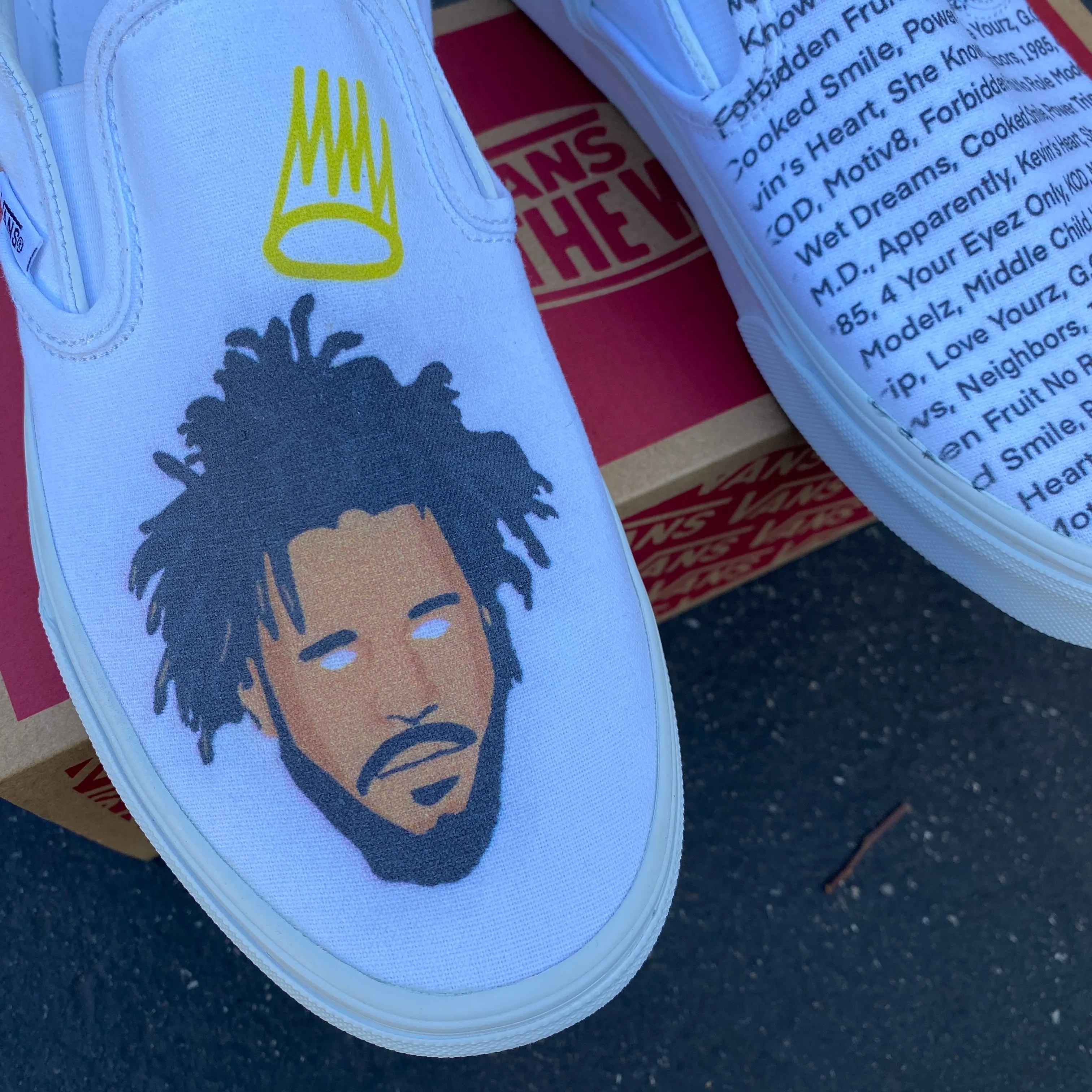 J Cole Custom Sneakers - Slip On Shoes