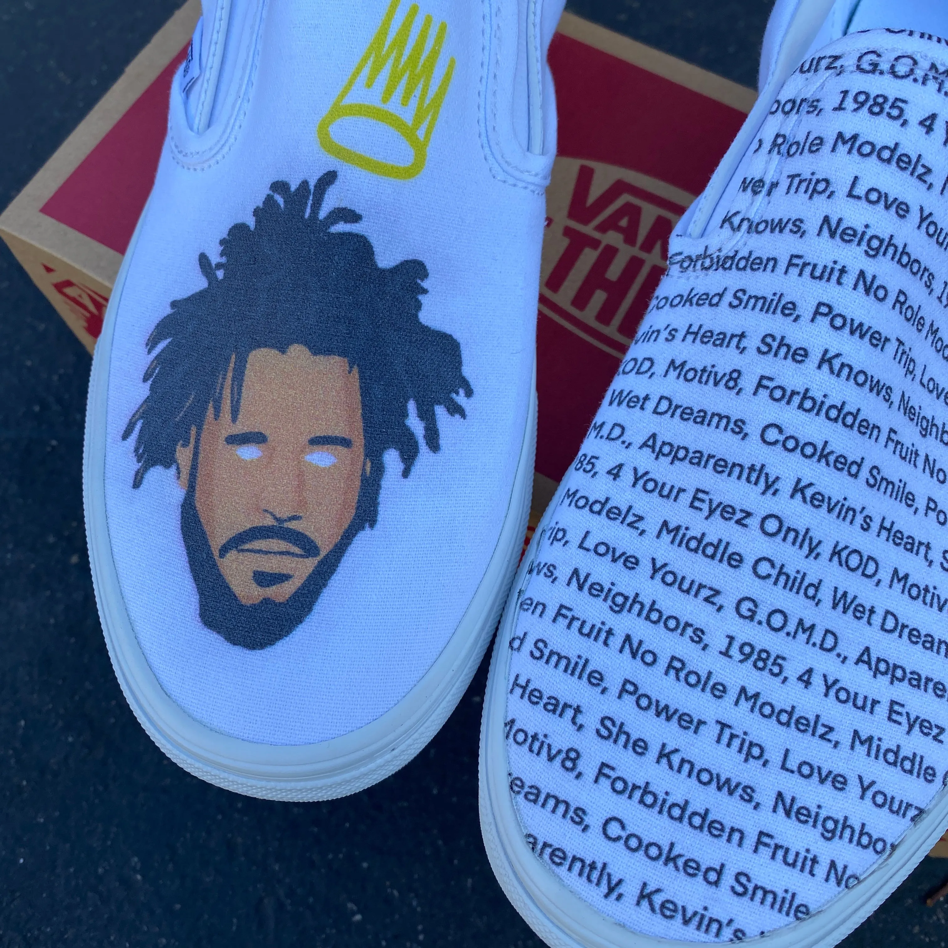 J Cole Custom Sneakers - Slip On Shoes