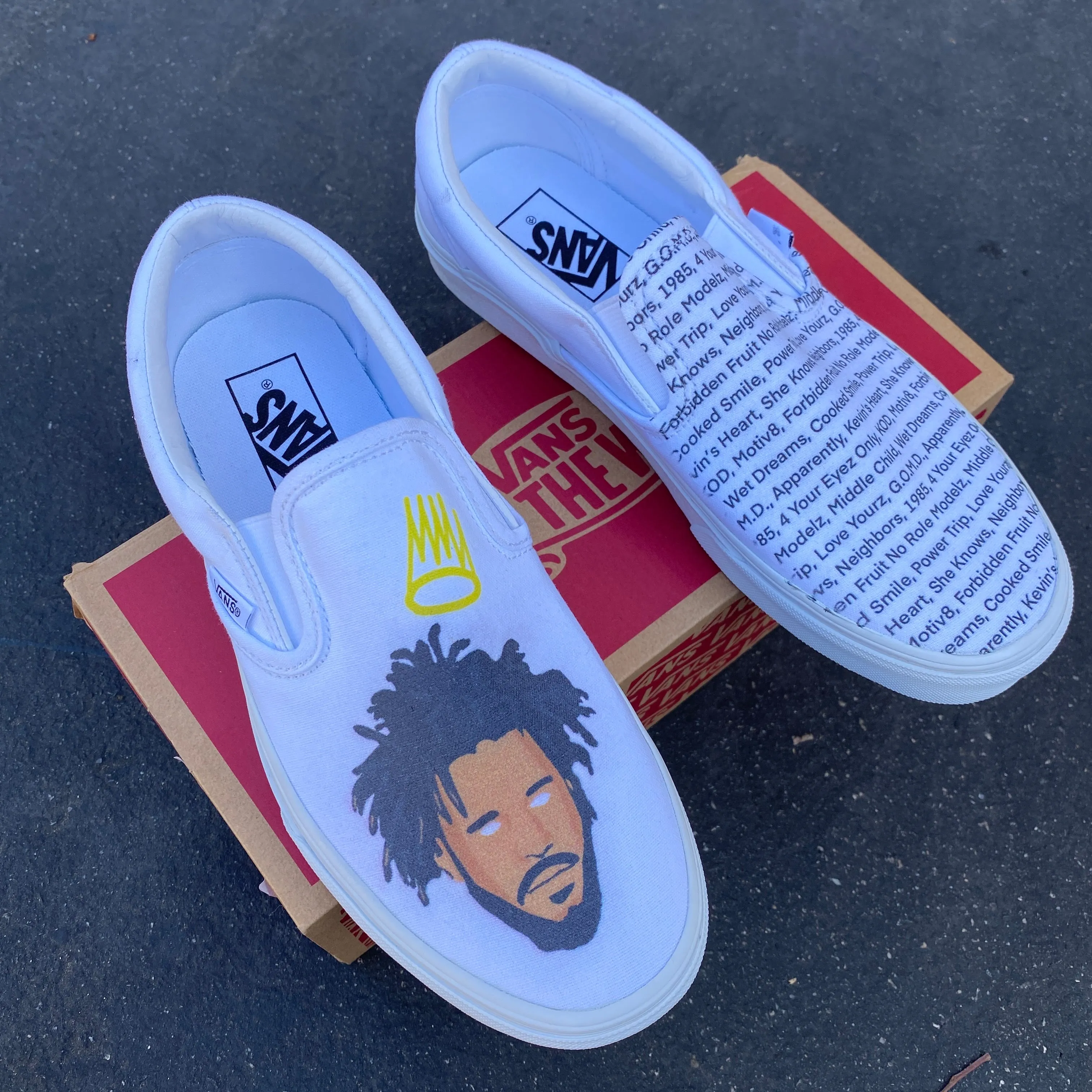 J Cole Custom Sneakers - Slip On Shoes
