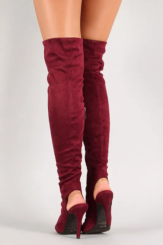Jewel - Lace Up Back Cut Out Over The Knee Boot