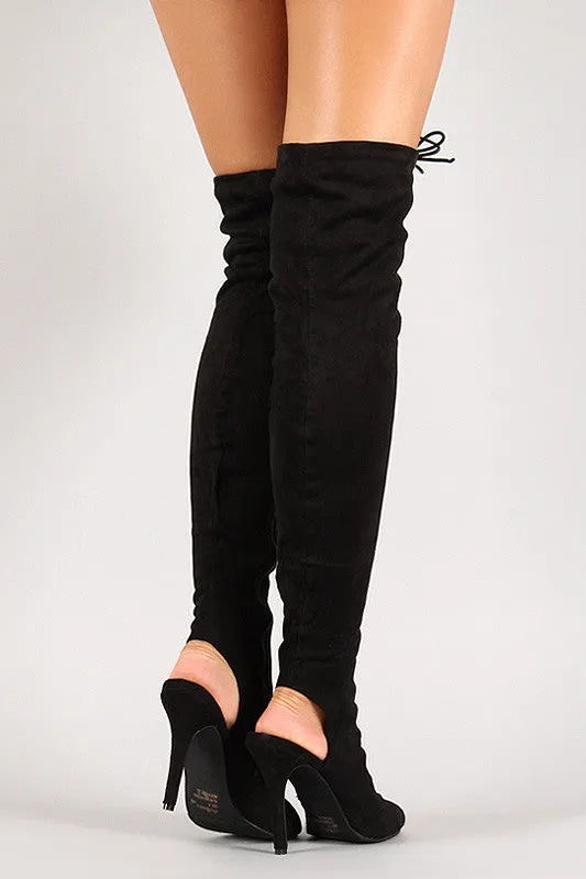 Jewel - Lace Up Back Cut Out Over The Knee Boot