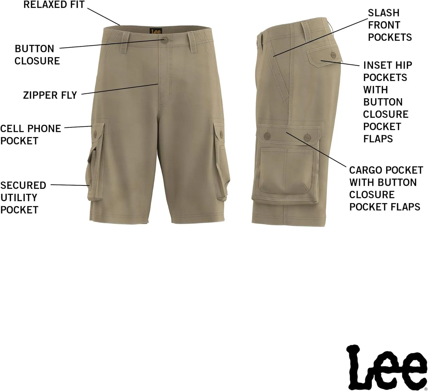 Lee Men's Big & Tall New Belted Wyoming Cargo Short