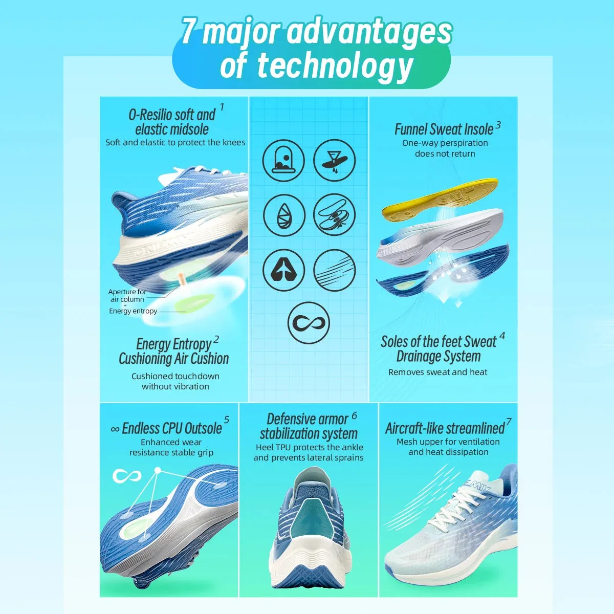ONEMIX 2024 Air cushion Running Shoes  Breathable Outdoor