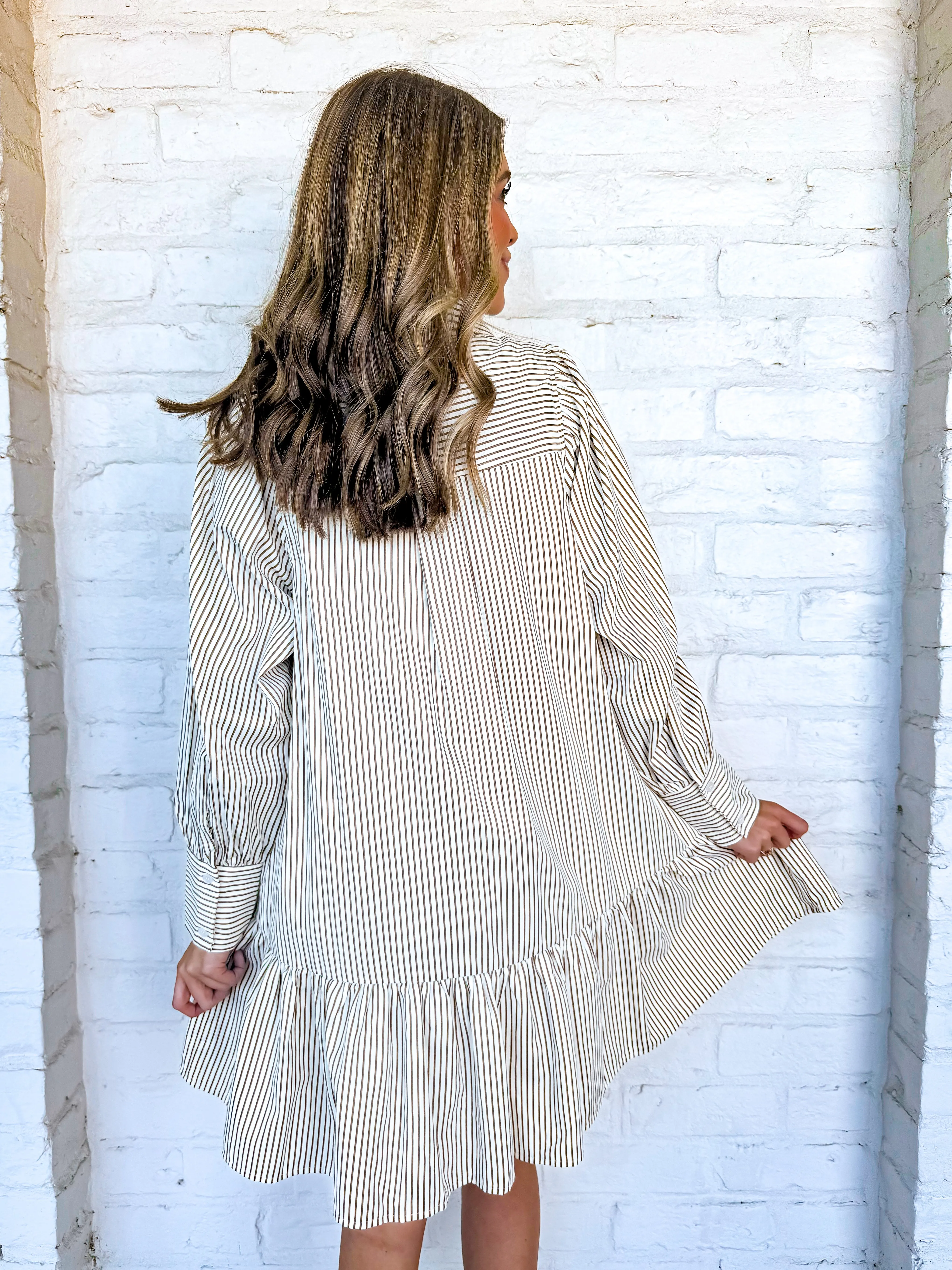 Time Is Up Brown Dress
